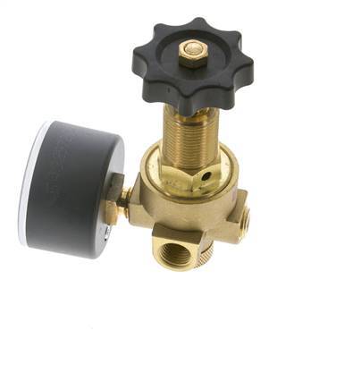 Reductor de Presión de Agua y Aire Latón G1/4'' 2,5 L/min 0,5-10 bar/7-145psi
