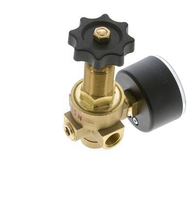 Reductor de Presión de Agua y Aire Latón G1/4'' 2,5 L/min 0,5-10 bar/7-145psi