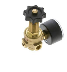 Reductor de Presión de Agua y Aire Latón G1/4'' 2,5 L/min 0,5-10 bar/7-145psi