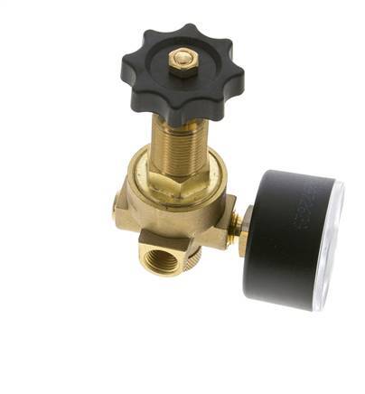 Reductor de Presión de Agua y Aire Latón G1/4'' 2,5 L/min 0,5-10 bar/7-145psi