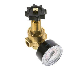 Reductor de Presión de Agua y Aire Latón G1/4'' 2,5 L/min 0,5-6 bar/7-87psi