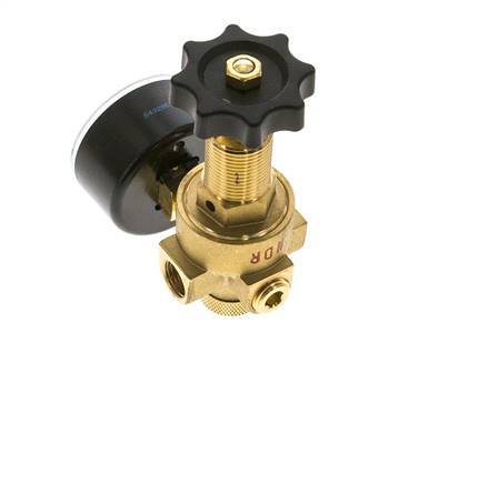 Reductor de Presión de Agua y Aire Latón G1/4'' 2,5 L/min 0,5-6 bar/7-87psi
