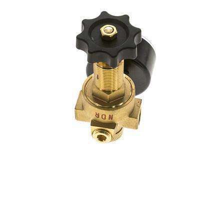 Reductor de Presión de Agua y Aire Latón G1/4'' 2,5 L/min 0,5-6 bar/7-87psi