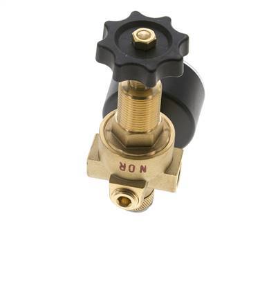 Reductor de Presión de Agua y Aire Latón G1/4'' 2,5 L/min 0,5-25 bar/7-362psi