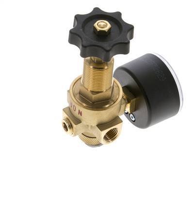 Reductor de Presión de Agua y Aire Latón G1/4'' 2,5 L/min 0,5-25 bar/7-362psi