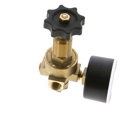 Reductor de Presión de Agua y Aire Latón G1/4'' 2,5 L/min 0,5-25 bar/7-362psi