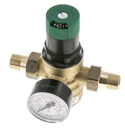 Reductor De Presión De Filtro Latón R1/2'' 40 L/Min 1.5-6 Bar/22-87Psi Agua Potable
