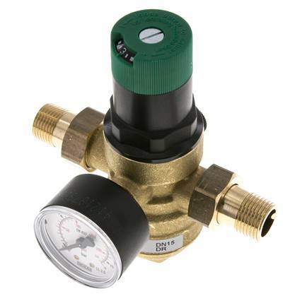 Reductor De Presión De Filtro Latón R1/2'' 40 L/Min 1.5-6 Bar/22-87Psi Agua Potable