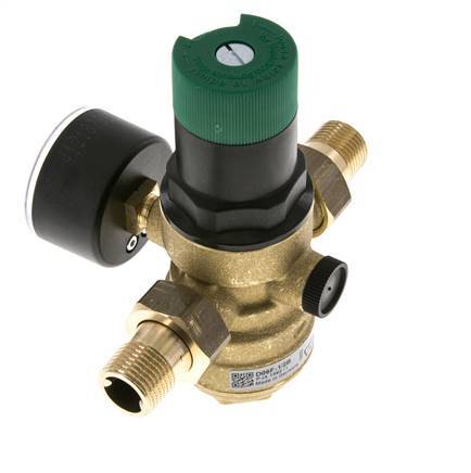 Reductor De Presión De Filtro Latón R1/2'' 40 L/Min 1.5-6 Bar/22-87Psi Agua Potable