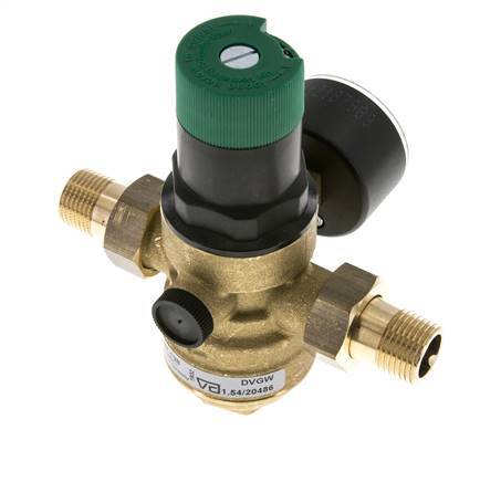 Reductor De Presión De Filtro Latón R1/2'' 40 L/Min 1.5-6 Bar/22-87Psi Agua Potable