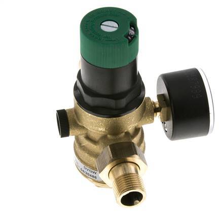 Reductor De Presión De Filtro Latón R1/2'' 40 L/Min 1.5-6 Bar/22-87Psi Agua Potable