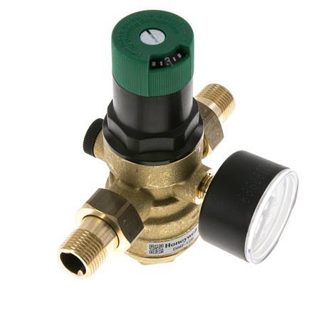 Reductor De Presión De Filtro Latón R1/2'' 40 L/Min 1.5-6 Bar/22-87Psi Agua Potable
