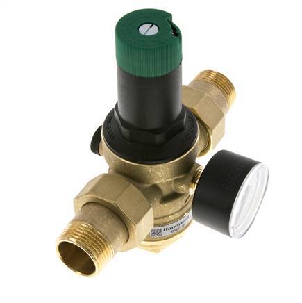 Reductor De Presión De Filtro Latón R1'' 97 L/Min 1.5-6 Bar/22-87Psi Agua Potable