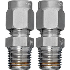 Conector de tubería de latón Tubo de 8 mm a G 1/4'' rosca exterior [2 Piezas]