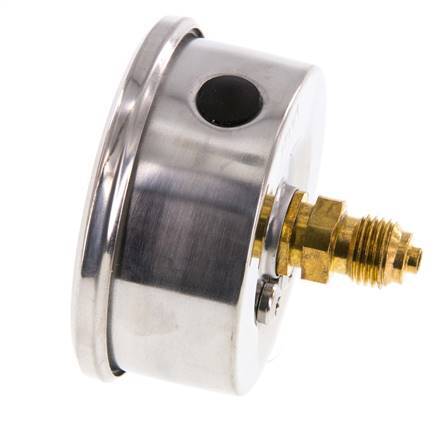 -1..5 Bar (-15..73 psi) Glycerin Pressure Gauge Rear Stainless steel/Brass 63 mm Class 1.6