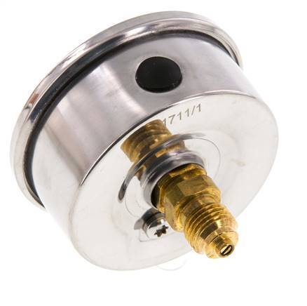 -1..5 Bar (-15..73 psi) Glycerin Pressure Gauge Rear Stainless steel/Brass 63 mm Class 1.6