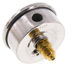 -1..5 Bar (-15..73 psi) Glycerin Pressure Gauge Rear Stainless steel/Brass 63 mm Class 1.6