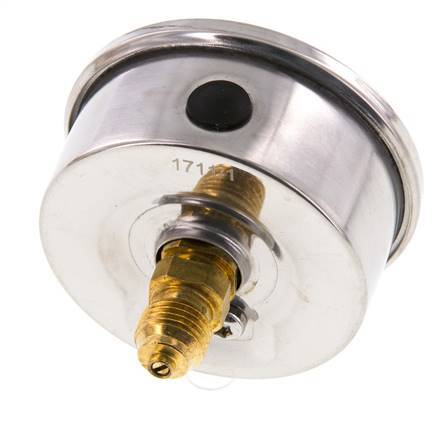 -1..5 Bar (-15..73 psi) Glycerin Pressure Gauge Rear Stainless steel/Brass 63 mm Class 1.6