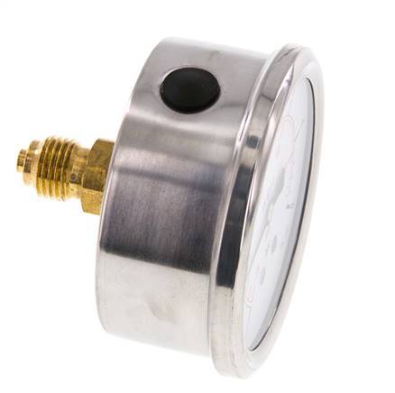-1..5 Bar (-15..73 psi) Glycerin Pressure Gauge Rear Stainless steel/Brass 63 mm Class 1.6