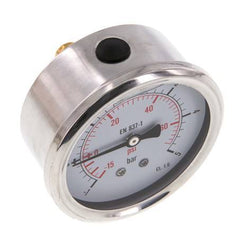 -1..5 Bar (-15..73 psi) Glycerin Pressure Gauge Rear Stainless steel/Brass 63 mm Class 1.6