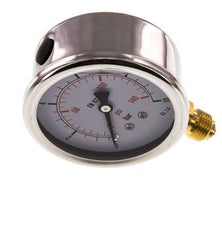0..10 Bar (0..145 psi) Manómetro de glicerina Abajo Acero inoxidable/Latón 63 mm Clase 1.6