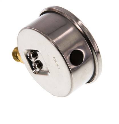 0..10 Bar (0..145 psi) Manómetro de glicerina Abajo Acero inoxidable/Latón 63 mm Clase 1.6