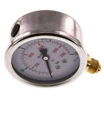 0..160 Bar (0..2321 psi) Manómetro de glicerina Abajo Acero inoxidable/Latón 63 mm Clase 1.6