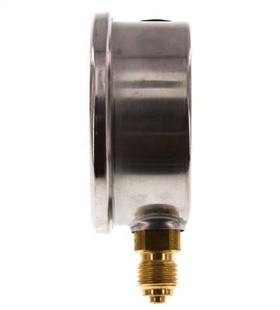 0..160 Bar (0..2321 psi) Manómetro de glicerina Abajo Acero inoxidable/Latón 63 mm Clase 1.6