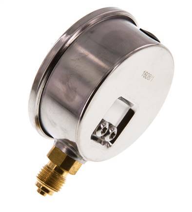 0..160 Bar (0..2321 psi) Manómetro de glicerina Abajo Acero inoxidable/Latón 63 mm Clase 1.6