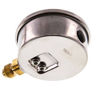 0..160 Bar (0..2321 psi) Manómetro de glicerina Abajo Acero inoxidable/Latón 63 mm Clase 1.6
