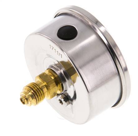 0..1 Bar (0..15 psi) Glycerin Pressure Gauge Rear Stainless steel/Brass 63 mm Class 1.6