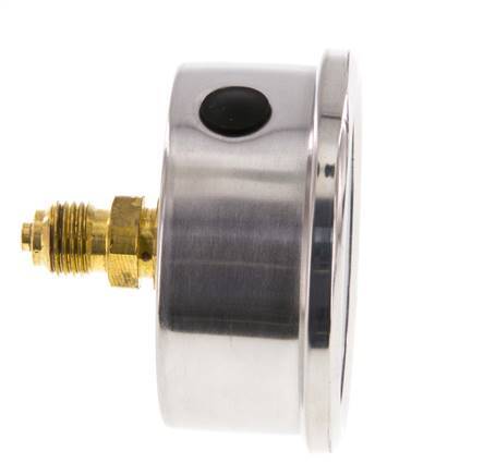 0..1 Bar (0..15 psi) Glycerin Pressure Gauge Rear Stainless steel/Brass 63 mm Class 1.6