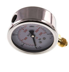 0..250 Bar (0..3626 psi) Manómetro de glicerina Abajo Acero inoxidable/Latón 63 mm Clase 1.6
