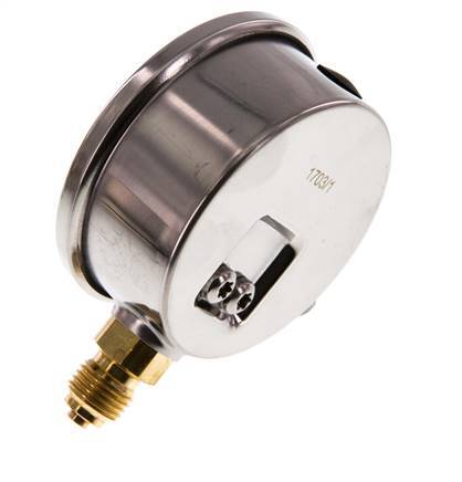 0..250 Bar (0..3626 psi) Manómetro de glicerina Abajo Acero inoxidable/Latón 63 mm Clase 1.6