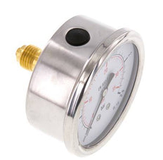 0..2.5 Bar (0..36 psi) Manómetro de glicerina Trasera Acero inoxidable/Latón 63 mm Clase 1.6