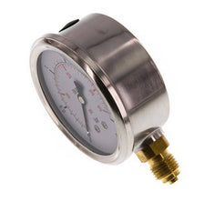 0..2.5 Bar (0..36 psi) Manómetro de glicerina Abajo Acero inoxidable/Latón 63 mm Clase 1.6
