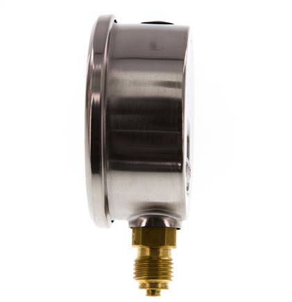 0..2.5 Bar (0..36 psi) Manómetro de glicerina Abajo Acero inoxidable/Latón 63 mm Clase 1.6