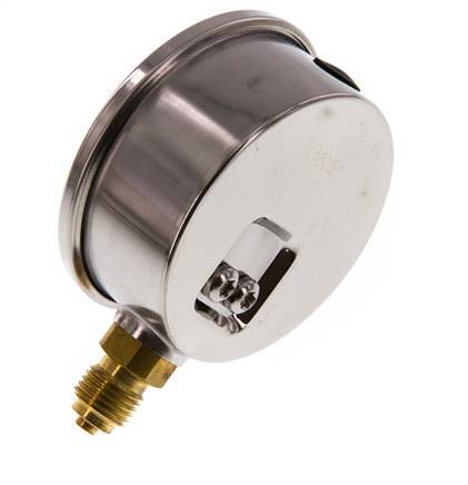 0..2.5 Bar (0..36 psi) Manómetro de glicerina Abajo Acero inoxidable/Latón 63 mm Clase 1.6
