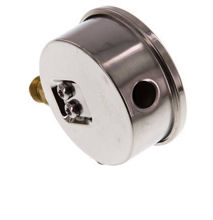 0..2.5 Bar (0..36 psi) Manómetro de glicerina Abajo Acero inoxidable/Latón 63 mm Clase 1.6