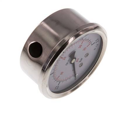 0..2.5 Bar (0..36 psi) Manómetro de glicerina Abajo Acero inoxidable/Latón 63 mm Clase 1.6