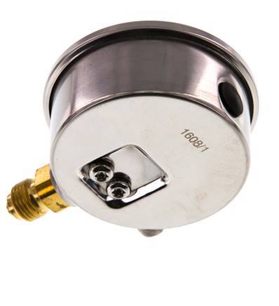 0..400 Bar (0..5802 psi) Manómetro de glicerina Abajo Acero inoxidable/Latón 63 mm Clase 1.6