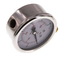 0..60 Bar (0..870 psi) Manómetro de glicerina Abajo Acero inoxidable/Latón 63 mm Clase 1.6