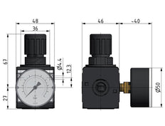 Precision Pressure Regulator G1/4'' 2100 l/min 0.5-16.0bar/7-232psi Zinc Die-Cast Cylinder Lock Multifix 1