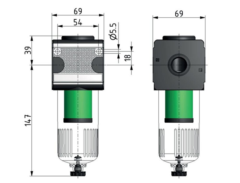 Microfiltro 0.01micrones G1/2'' 720l/min Auto Metal Multifix 2