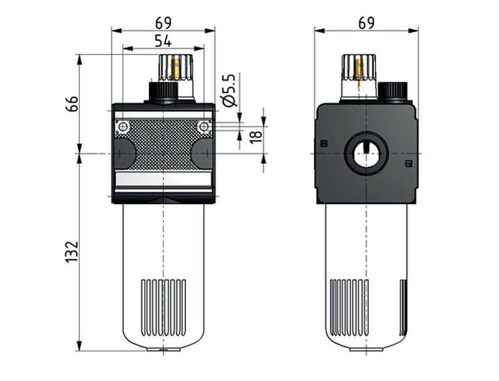 Lubricador G3/4'' de policarbonato Multifix 2