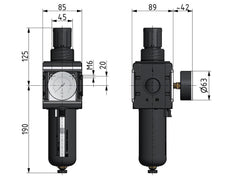 Filtro regulador G3/4'' 12000l/min 0,5-10,0bar/7-145psi Multifix 4