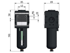 Microfiltro 0.01micrones G3/4'' 1500l/min Semi-Auto Metal Multifix 4