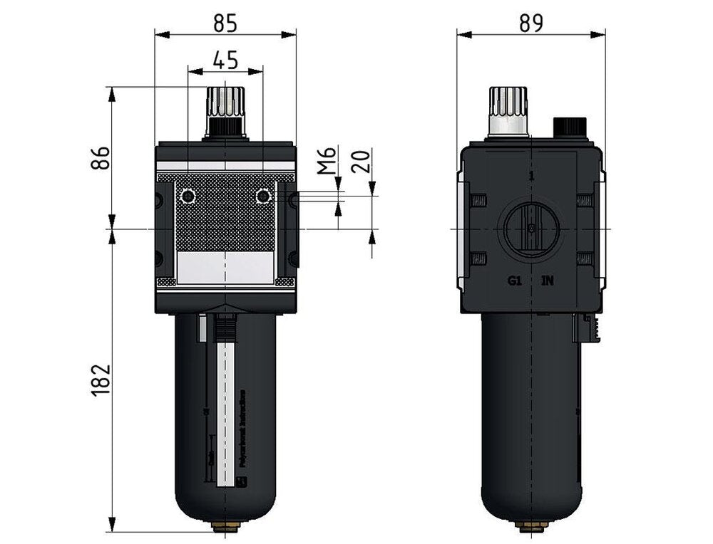 Lubricador G3/4'' de policarbonato Multifix 4