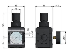Regulador de presión G3/4'' 12000l/min 0,2-6,0bar/3-87psi Multifix 4