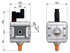 Válvula 3/2 G3/4 24VDC 14000 l/min Multifix 5